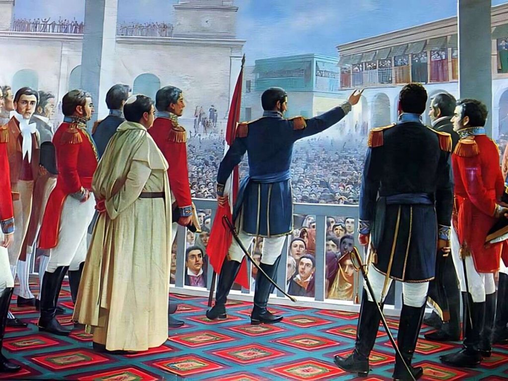 proclamación de la Independencia por José de San Martín el 28 de Julio