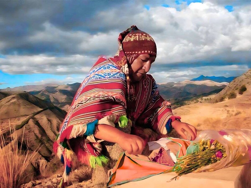 making offerings to pachamama in cusco