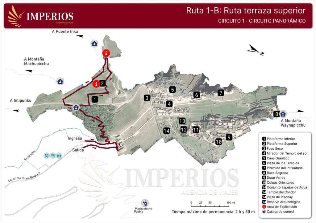 ruta terraza superior de las entradas a machupicchu