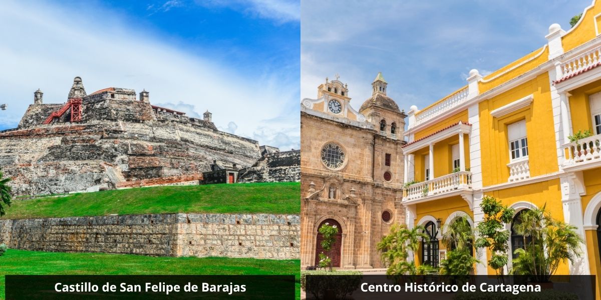 vista del castillo de san felipe de barajas y el centro historico de cartagena