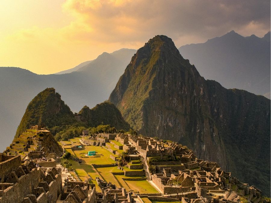 sunset at machupicchu